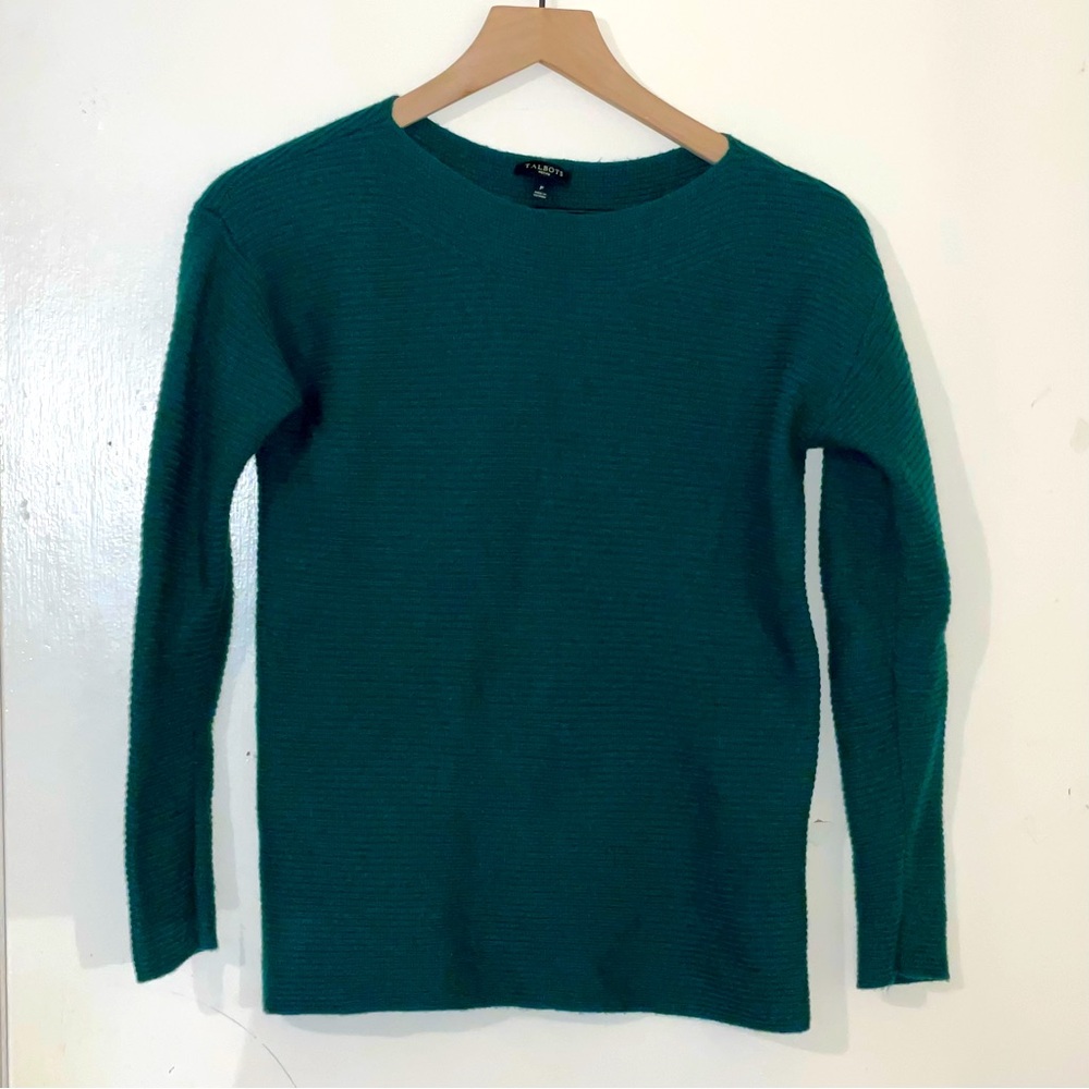 Talbots Wool Blend Dark Green Women’s Sweater Size P Petite (0-2)